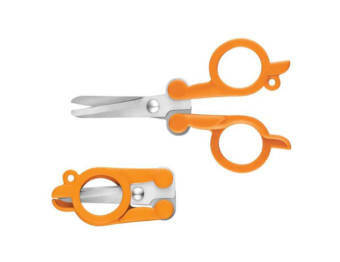 Fiskars Foldable Scissors Stainless Steel Blade/Plastic Handles Length: 11 cm For Right- and Left-handed Users 1005134 Orange Classic 