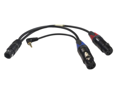 Arri Alexa Input Y Cable, Made from Mogami 2930 & Dual Neutrik Gold XLR-F  to 5 Pin 90º Right-Angle XLR-Male