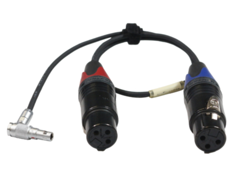 AlexaMini audio input cable, 2x XLR3 F / Lemo00 5p 90°, 50cm