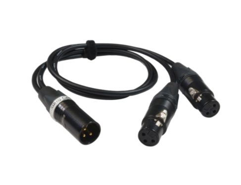 Audio mono split cable, XLR3F / 2x XLR3M, 30cm