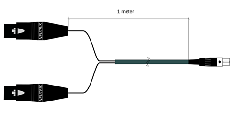 SONOSAX input cable, 2x XLR3F to TA3F, 100cm